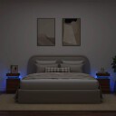  Nattbord med LED 2 stk brun eik 35x39x55 cm 8721012253469