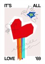 It's All Love '69 Heart Greige Plakat Plakat / 21x30cm