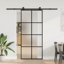 vidaXL Skyvedør med monteringssett 90x205 cm ESG glass og aluminium