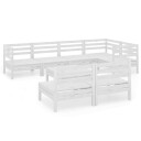 vidaXL Hagesofagruppe 8 deler heltre furu hvit
