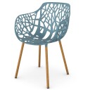 Fast Forest Stol med armlener Iroko/Blue Teal