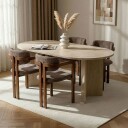 Dining Table & Chairs Set Nordure Brun -