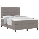  Box Spring Seng med Madrass Taupe 140x190 cm Stoff