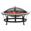Utendørs bålfat med grill rustfritt stål 76 cm