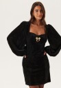 Bubbleroom Embellished Bow Dress Black XS