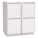 vidaXL Skjenker 2 stk hvit 31,5x34x75 cm heltre furu