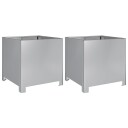 Plantekasser 2 stk 40x40x40 cm galvanisert stål
