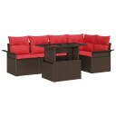 vidaXL Hagesofa Set 6 stk. Brun Poly rattan