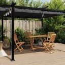  Hagepaviljong med uttrekkbar tak antrasitt 3x6 m aluminium 3217062
