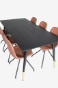 Venture Home   Spisegruppe Dipp med 6 stk. spisestoler Polar   Svart