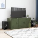 TV-benk olivengrønn 99x39x44 cm stål