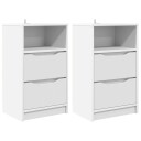  Nattbord med skuff 2 pcs Hvit 40 x 30 x 467 cm Konstruert tre