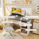 Barneskrivebord med oppbevaring tastaturbrett – grått