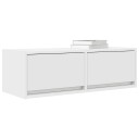  TV benker 2 stk hvit 80x31x25,5 cm konstruert tre