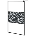 Dusjvegg 115x195 cm ESG-glass med steindesign svart