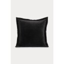 Lama Putetrekk Fløyel Sort med Paddet Kant 50x50 cm