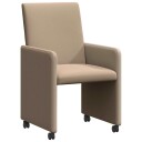  Spisebordsstoler med hjul 2 pcs Cappuccino 57 x 66 x 94 cm