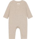 Blå Rompers Ls Melange Rib Beige 68