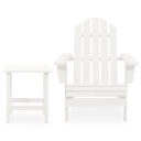 vidaXL Adirondack hagestol med bord heltre gran hvit
