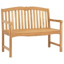 vidaXL Håndutskåret skjellbenk 114 x 60 x 95 cm Massivt Teaktre