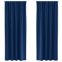  Gardiner med gardiner 2 pcs Mørkblå Polyester