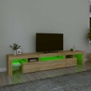  TV-benk med LED-lys sonoma eik 215x36,5x40 cm 8720845649449
