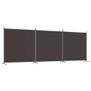 vidaXL Romdeler 3 paneler brun 525x180 cm stoff