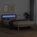  Sengestamme med LED  stripelys Brun 75 x 190 cm Heltre furu