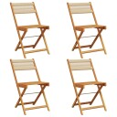  Sammenleggbare hagestoler 4 stk beige heltre akasie 3214607