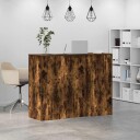 Resepsjonspult røkt eik 135x50x103,5 cm konstruert tre