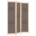  Romdeler 3 paneler brun 120x170x4 cm stoff 248179