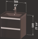 Duravit Ketho.2 Servantskap 2 Skuffer 584x455 mm Hvit Matt