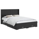 vidaXL Sengramme med oppbevaring og hodegavl Svart 135 x 190 cm