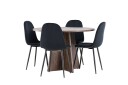 Venture Home Bootcut Spisegruppe 110 cm Rund med 4 Polar stoler Mocca/Svart