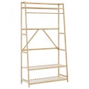  Klesstativ med hyller 110x40x180 cm bambus 8721102643088