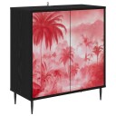 vidaXL Serviesskap AACHEN Svart eik 69 x 33 x 76 cm Konstruert tre
