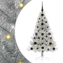  Kunstig Forhåndsopplyst Juletre med 150 LED sølv 120 cm PET
