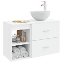  Baderomsinnredningssett 2 pcs Hvit Konstruert tre