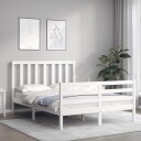 vidaXL Sengeramme med hodegavl hvit 140x200 cm heltre