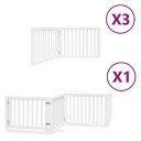 Vidaxl Hundeport Sammenleggbar 10 Paneler Hvit 800 cm Poppeltre