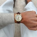 Casio Herreklokke MTP 1302PGL 9AVEF Timeless Collection Gull/Lær