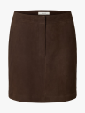 Selected Femme Kaya Mid Waist Suede Skirt Brun 44