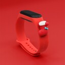 Strap Xmas for Xiaomi Mi Band 3 / 4 Christmas Silicone Strap Armbånd med sokk Rød