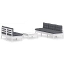  Hagesofagruppe med antrasitt puter 6 deler furu 3096089