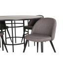 Spisegruppe furniture/fashion Copenhagen Ø140 cm med 4 Velvet Stoler