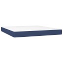 vidaXL Pocket Spring Sengmadrass Medium Blå 180x200x20 cm Stoffs