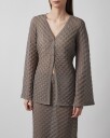 Malina Ayla Pointelle Knitted Cardigan   Brown   XS