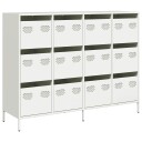 Skjenk hvit 135x39x103,5 cm kaldvalset stål