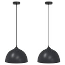  R 2 Stk Høydejusterbar E27 Svart Ø 30cm Metall