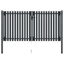 vidaXL Hageport med dobbel dør stål 306x220 cm antrasitt